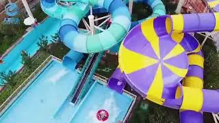 Fiberglass Water Park Slide Commercial 15m Dual Flume Cobra Water Slide