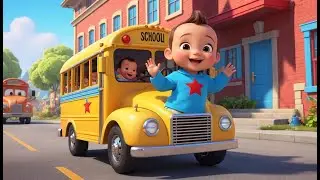Morning Bus to School Adventure 🚌 | Fun Travel Cartoon for Kids | Preschool Learning Rhyme