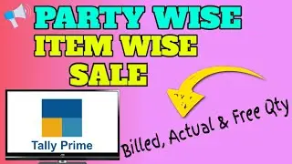 Party Wise Item Wise Sale (billed , actual or free qty) TALLY PRIME