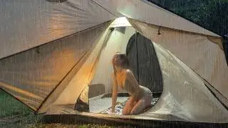 Wild Anne : Solo Camping on a Misty Mountain | Simple Tent & Winter Sun ASMR #camping #outdoors