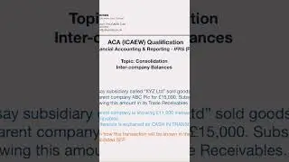 How to solve inter-company Consolidation SFP in less than 60 seconds #fun #aca #learn #enjoy