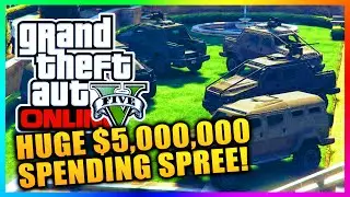 GTA 5 Heists DLC Online - HUGE $5,000,000 SPENDING SPREE! BUYING HEIST CARS, GEAR & MORE! (GTA V)