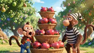 Baby Monkey Spots a Thief in the Red Pomegranate Garden | Kids Storytime