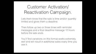 Selling More To Existing Customers - Customer Reactivation