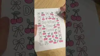 Cherry and Bows Coloring Session | Color with Me Art #shorts