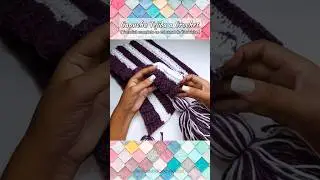 Capucha con borlas para mujer 💜🌿 #crochet #ganchillo #shortscrochet
