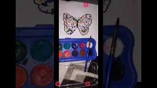 beautiful butterfly created with acrylics  using napkins#ytshorts #youtubeshorts #trend #youtube #yt