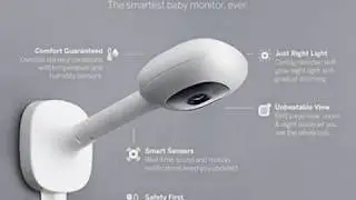 Nanit Plus - Smart Baby Monitor and Wall Mount: Camera with HD Video & Audio