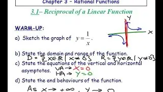 3.1 - Reciprocal of a Linear Function