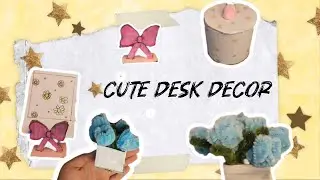 Kawaii desk decor ideas🦋💗🌸🕯️