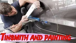 Tinsmith work Panel beating PDR techniques Painting Overflow Glasurit base Iwata WS400 Clear R-M