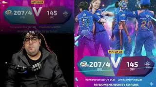 WPL WOMENS MI 207/4 vs DC 145 |MI WOMENS BY50 RUNS win 🎉#viralvideo #cricket #WPL#t20 #womens#mi#win
