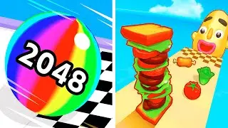 Ball Run 2048 VS Sandwich Runner 🔴🥪 All Levels Max Update Walkthrough Mobile NEW Gameplay B0RX