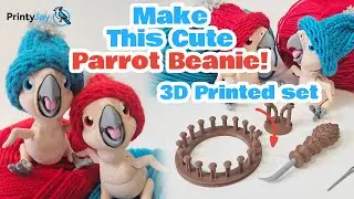 3D printed Mini Loom Knitting Kit - Cute Little Woolly Beanie DIY Set! 🧶💛