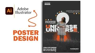 Современный дизайн плаката в Illustrator | Полный курс графического дизайна