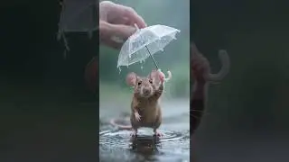 Always help animals#video #mouse #mice #rat #rats #rain #umbrella #rainyday  #cute
