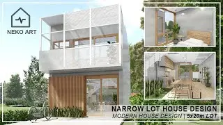 EP-41 | 2 STOREY 3 BEDROOM NARROW LOT MODERN HOUSE DESIGN (5x20m Lot) | Modern Narrow House Design