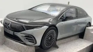 UNBOXING - Mercedes EQS (V297) AMG-Line 2022 obsidianblack/hightechsilver NZG 1:18