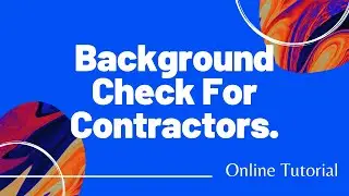 Background Check For Contractors