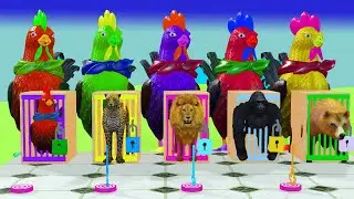 Epic Long Slide Challenge with Elephant, Gorilla, Buffalo & More! | 3D Animal Slide Game Fun