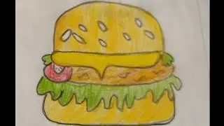 How to draw burger 🍔🍔😂@FDTimes-k3l #viralvideo 