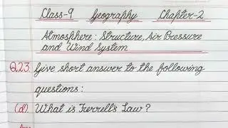 What is Ferrell's Law? / Class 9 / Geography / Chapter 2 / Social Science