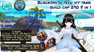 toram online - Blacksmith tech vit tank build cap 290 8 in 1 - Yusagi