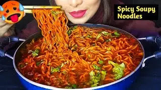 Eating Hot & Spicy 🔥 Soupy Maggi Noodles Asmr  😋Food Eating Videos | Maggi Eating Challenge*Mukbang