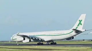 Air X Charter (Airbus A343 9H-BIG). Landing in Tahiti (NTAA). 01/01/2019
