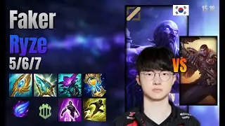 Faker Mid Ryze vs Jayce lol KR solo rank Full Game 15.18 | 페이커 라이즈 vs 제이스