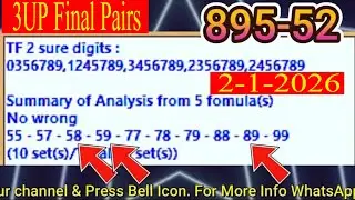 Thailand Lottery Full and Final Pairs Special Tip Update | Thai Lottery 3UP Magazine Tips 2-1-2026