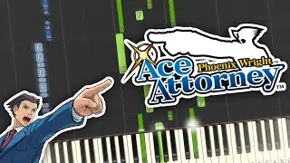 Phoenix Wright Ace Attorney - Pursuit/Cornered Theme Piano Tutorial Synthesia