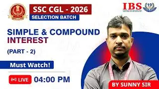 LIVE 04 : 00 PM || SSC CGL SELECTION BATCH 2026 ||PROFIT & LOSS || PART 6 || SUNNY SIR.