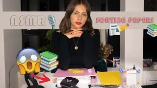 Sorting Papers ASMR 📓 Paper sounds 📄 Page ripping 📝 Unintelligible whispers [4K]