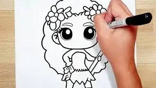 🔥🛑How to draw MOANA disney princess easy step by step -C&oacute;mo dibujar Moana | Disney