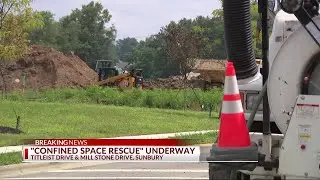 Workers rescued after trench collapse in Sunbury neighborhood