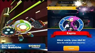 Sonic Dash Prime - Espio New Character Unlocked vs Dr. Babble Boss (android, ios) Gameplay 3D
