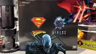 SDCC Exclusive NECA Superman vs Aliens 2 Pack Unboxing ASMR Edition