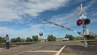SHIELDLESS SD70! UP 5535 Manifest Train Eastbound, Picacho Blvd Railroad Crossing, Eloy, AZ
