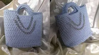 Bolsa Fio de Malha Iniciante / Crochet Bag / Bolsa de Crochê