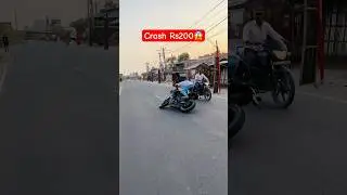 Rs 200 crash😱🥲😱 #rider #crash #accident #biker #rsmodified