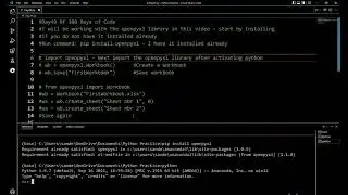 Day 49 Openpyxl (Pt 1) - Creating Workbooks & Worksheets in Python:  Day 49 of 100 Days of Code