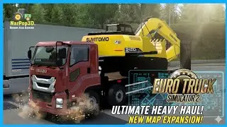 ขับรถเทรนเลอร์ ส่งรถขุด sumitomo #modets2 #eurotrucksimulator2mods
