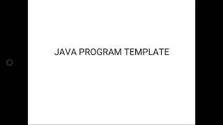 Java program template