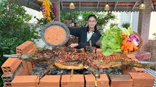 Roasted Crocodile and Yummy Eating with Country Style