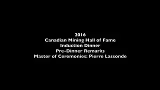 CMHF 2016 Pre-Dinner Remarks