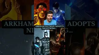 Arkham Batman избивает Найтвинга, а затем усыновляет его