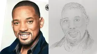 Sketch of Will Smith drawing On Pepper | step by step draw with Smith #willsmith