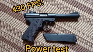 KJW Ruger mk1 airsoft pistol power test!