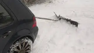 poł&oacute;g samorobny za samochodem czyli jak sobie poradzić zimą na wsi ;)